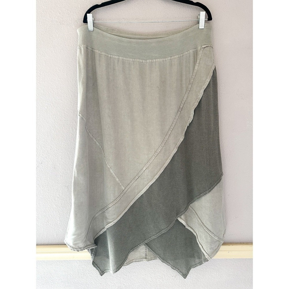 NWT XCVI Lagenlook Y2K Skirt Asymmetrical Mixed Media Whimsigoth Artsy XL